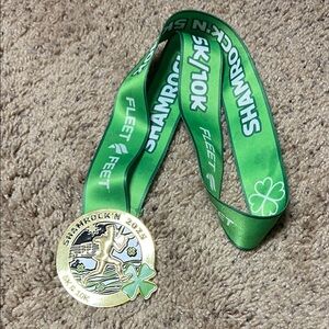 Shamrock’n 5k/10k 2025 Medal with Green Ribbon